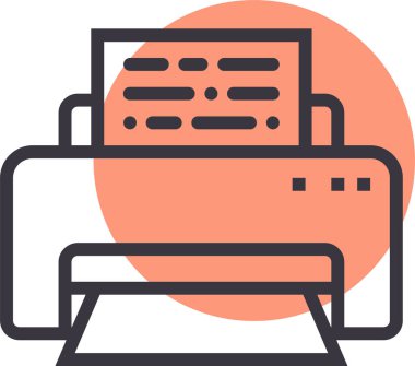 Yazıcı. Web simgesi basit illüstrasyon