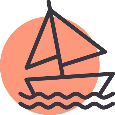 Yelkenli. Web simgesi basit illüstrasyon