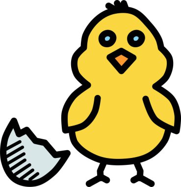 şirin kuş simgesi, vektör illüstrasyonu