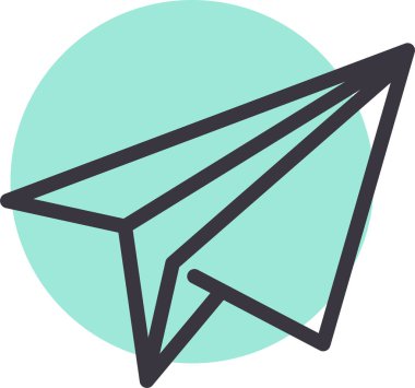 Kağıttan uçak. Basit resimleme