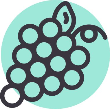 üzüm ikonu vektör illüstrasyonu 