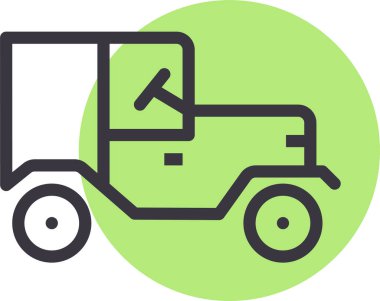 Araba ikonu. Web için çekici vektör simgelerinin basit illüstrasyonu