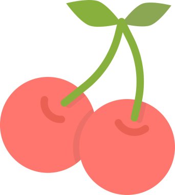 Kiraz. Web simgesi basit illüstrasyon