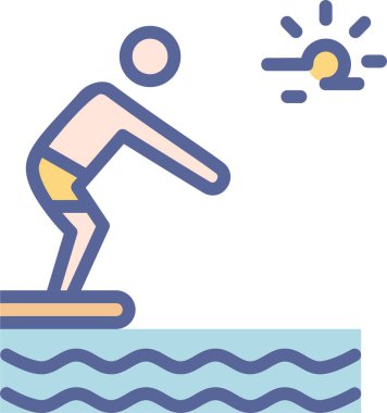 Sörf. Web simgesi basit illüstrasyon