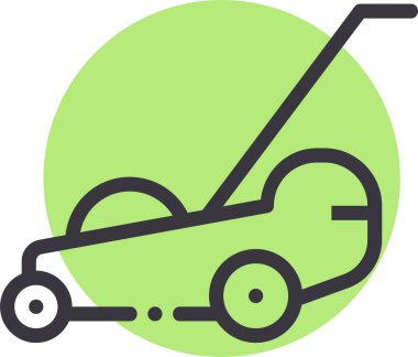 çim biçme makinesi simgesi. Basit resimleme