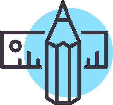 Kalem. Web simgesi basit illüstrasyon