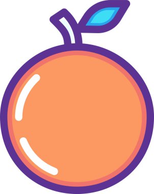 Turuncu turunçgil. Web simgesi basit illüstrasyon