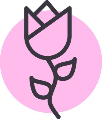 Gül. Web simgesi basit illüstrasyon