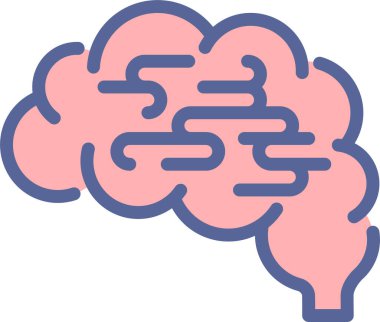 beyin vektör çizgisi simgesi