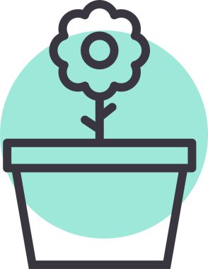 Çiçek. Web simgesi basit illüstrasyon