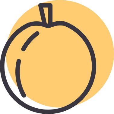 Şeftali. Web simgesi basit illüstrasyon 