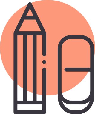 Kalem. Web simgesi basit illüstrasyon