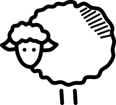 Koyun. Web simgesi basit illüstrasyon