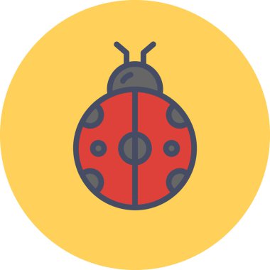 Uğur böceği. Web simgesi basit illüstrasyon