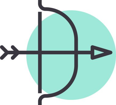 okçuluk web simgesi, basit vektör illüstrasyonu 