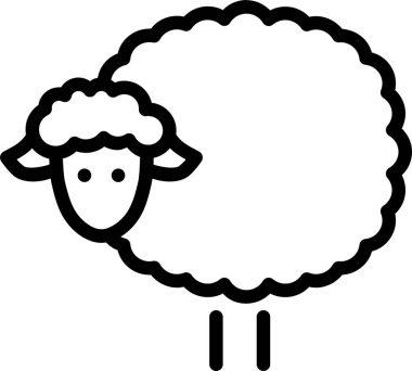 Koyun. Web simgesi basit illüstrasyon