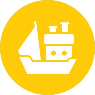 Gemi simgesinin vektör illüstrasyonu