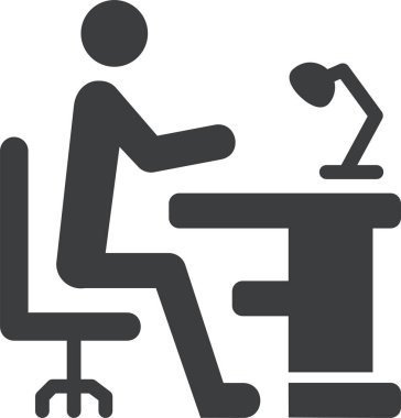 İş ve ofis çalışanı ikonu. Web için çalışan iş adamı vektör simgelerinin basit çizimi