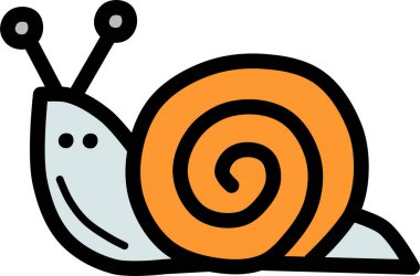 Salyangoz. Web simgesi basit illüstrasyon