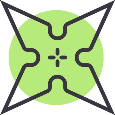 Ninja yıldızı. Web simgesi basit illüstrasyon