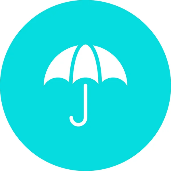 Paraplyikon Regnsymbol Blå Platt Design Stil Vektor Illustration — Stock vektor