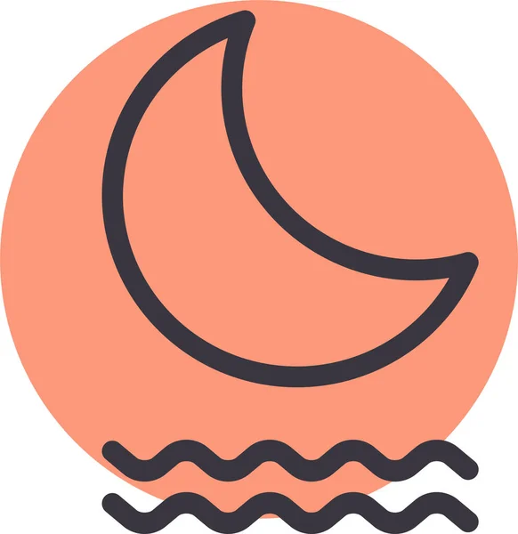 Luna Icono Web Ilustración Simple — Vector de stock