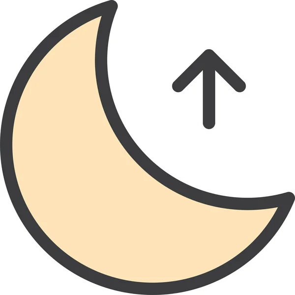 Luna Icono Web Ilustración Simple — Vector de stock