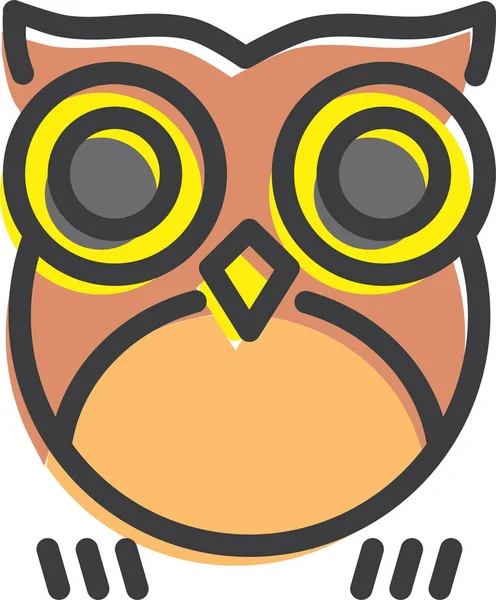 Hibou Icône Web Illustration Simple — Image vectorielle