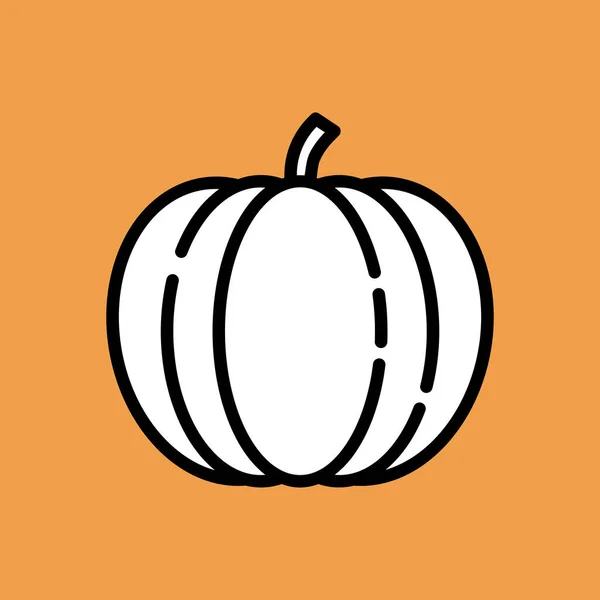 Ikona Dyni Zarys Ilustracji Ikon Wektora Halloween Sieci — Wektor stockowy