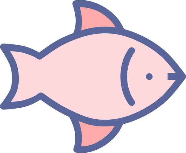 Pescado Icono Web Ilustración Simple — Vector de stock