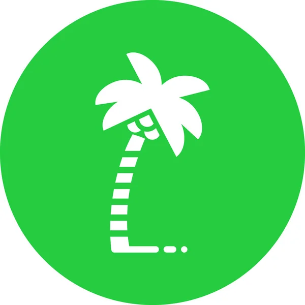 Palmboom Icoon Platte Illustratie Van Tropische Strand Vector Pictogrammen Voor — Stockvector