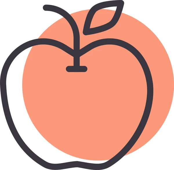 Pomme Icône Web Illustration Simple — Image vectorielle