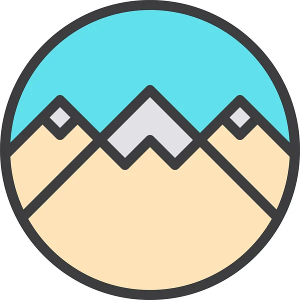 Montañas Icono Web Ilustración Simple — Vector de stock