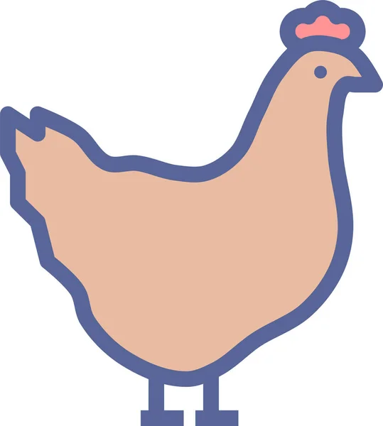 Poulet Icône Web Illustration Simple — Image vectorielle