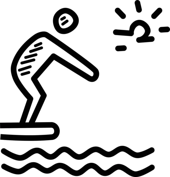 Surfeando Icono Web Ilustración Simple — Vector de stock