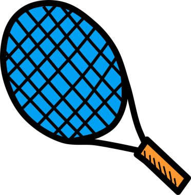 Tenis raketi web simgesi, basit vektör illüstrasyonu