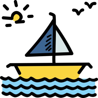 Tekne. Web simgesi basit illüstrasyon