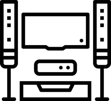 ev sineması. Web simgesi basit illüstrasyon