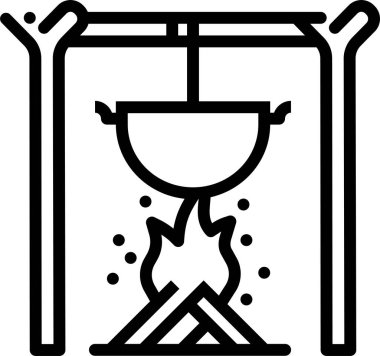 şenlik ateşi web simgesi, vektör illüstrasyonu