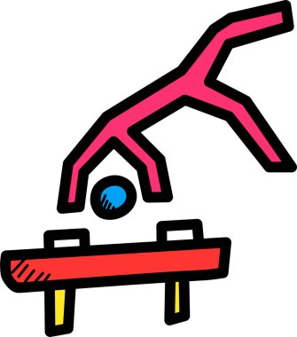 Jimnastikçinin vektör illüstrasyonu