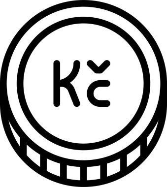 Koruna para web simgesi, basit vektör illüstrasyonu 