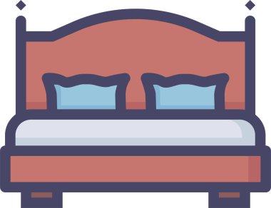 Yatağa. Web simgesi basit illüstrasyon