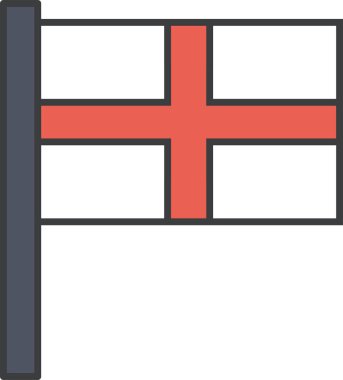 İngiltere bayrağı, vektör illüstrasyonu 