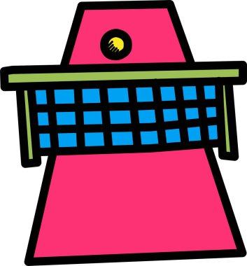 Tenis kortu web simgesi, basit vektör illüstrasyonu