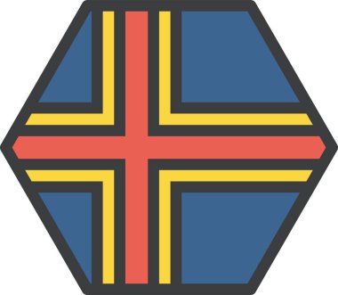 aland ülke bayrağı, vektör illüstrasyonu 