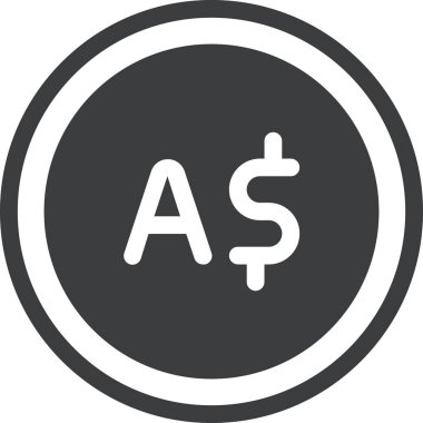 Avustralya Doları. Web simgesi vektör illüstrasyonu