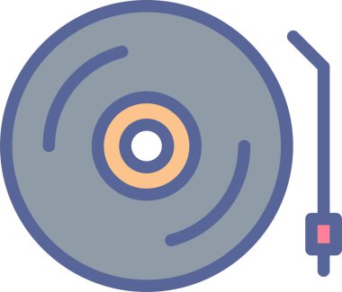 DJ 'lik. Web simgesi basit illüstrasyon