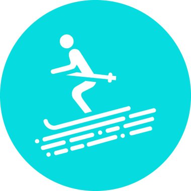 skiing icon. vector illustration