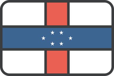 Antiller ülke bayrağı, vektör illüstrasyonu 