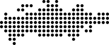 abstract russia  map with dots, vector illustration